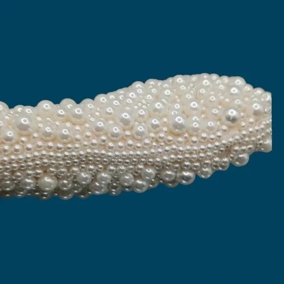 My gift faux pearl evening clutch shoulder bag beige - Picture 9 of 12